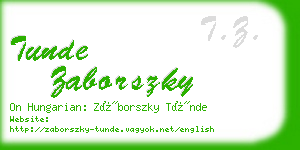 tunde zaborszky business card